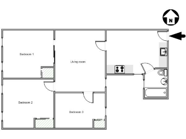 New York 4 Zimmer wohnungsvermietung - layout  (NY-18018)