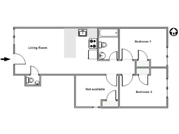 Nueva York 3 Dormitorios piso para compartir - esquema  (NY-18031)