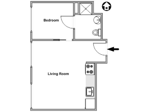 New York 1 Bedroom apartment - apartment layout  (NY-18033)