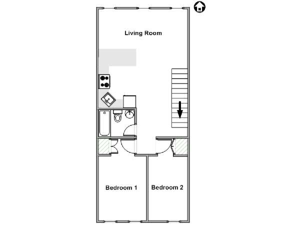 New York 2 Bedroom apartment - apartment layout  (NY-18059)