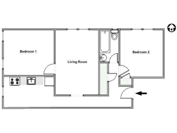 New York 2 Camere da letto appartamento - piantina approssimativa dell' appartamento  (NY-18065)