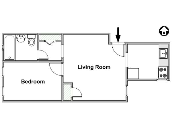 New York 1 Bedroom apartment - apartment layout  (NY-18073)