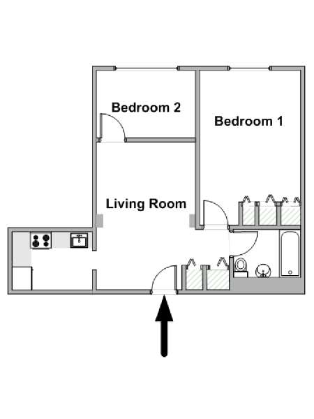 New York T3 logement location appartement - plan sch&eacute;matique  (NY-18078)