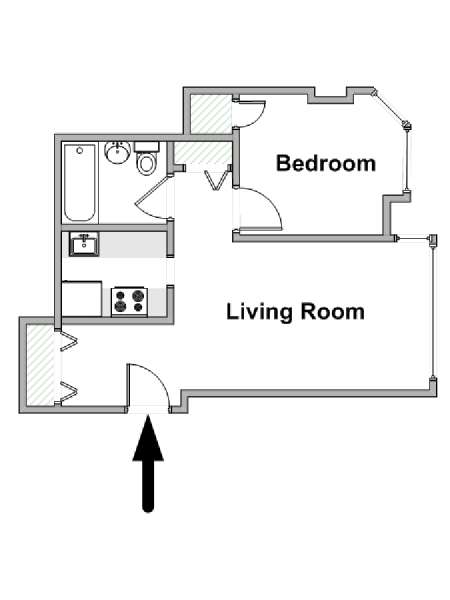 New York 1 Bedroom apartment - apartment layout  (NY-18094)
