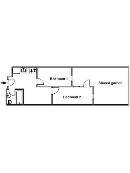 New York 2 Bedroom roommate share apartment - apartment layout  (NY-18095)