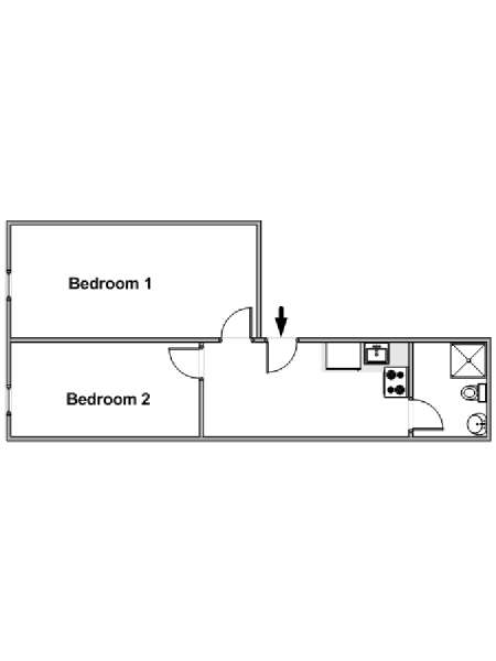 New York 2 Bedroom roommate share apartment - apartment layout  (NY-18096)