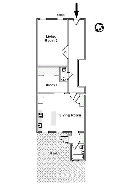 New York Studio mit Alkoven wohnungsvermietung - layout  (NY-18106)