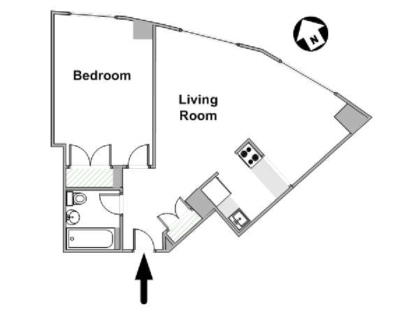 Nueva York 1 Dormitorio apartamento - esquema  (NY-18108)