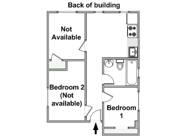 New York 2 Camere da letto stanza in affitto - piantina approssimativa dell' appartamento  (NY-18115)