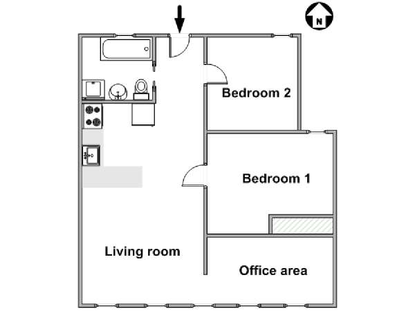 Nueva York 2 Dormitorios apartamento - esquema  (NY-18117)
