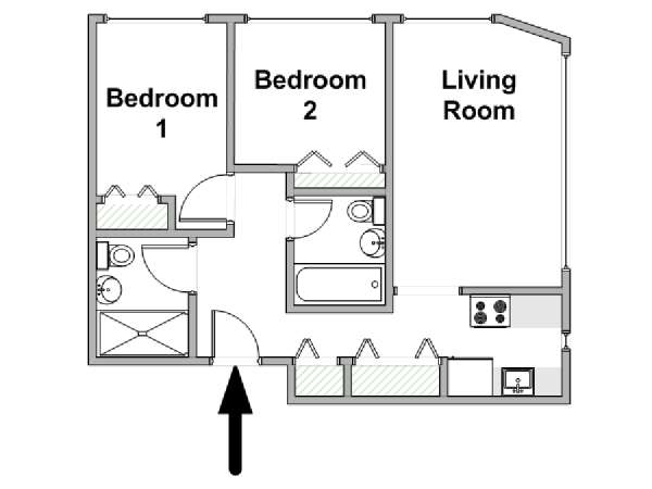 Nueva York 2 Dormitorios apartamento - esquema  (NY-18131)