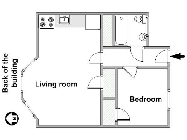 New York T2 appartement location vacances - plan schématique  (NY-18132)