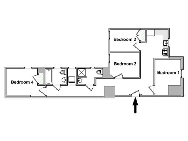 Nueva York 4 Dormitorios piso para compartir - esquema  (NY-18142)