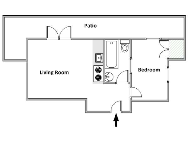 New York 1 Bedroom apartment - apartment layout  (NY-18160)