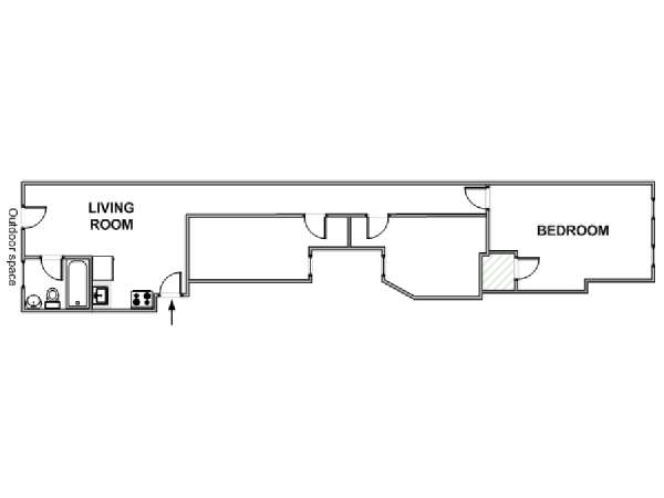 New York 1 Bedroom apartment - apartment layout  (NY-18165)