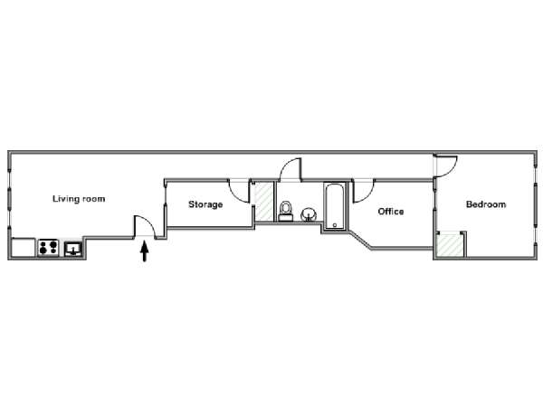 New York 1 Bedroom apartment - apartment layout  (NY-18178)