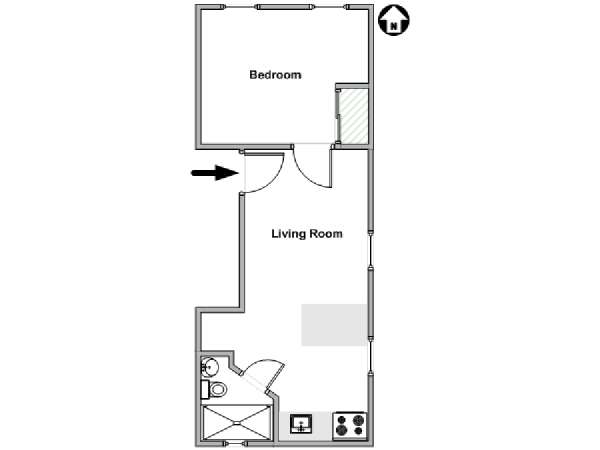 New York 1 Bedroom apartment - apartment layout  (NY-18210)