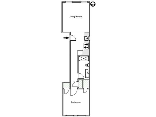 Nueva York 1 Dormitorio apartamento - esquema  (NY-18212)