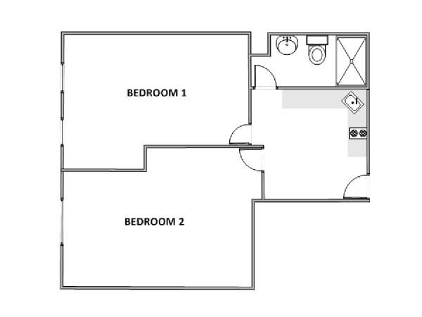 New York 2 Bedroom roommate share apartment - apartment layout  (NY-18220)