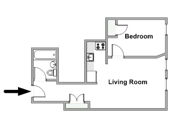 Nueva York 1 Dormitorio apartamento - esquema  (NY-18238)