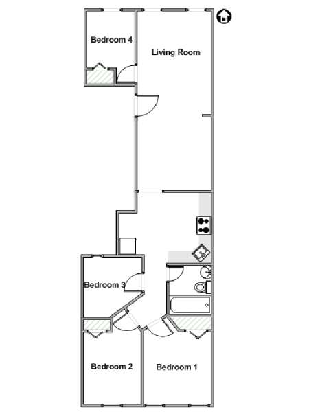 New York 4 Bedroom apartment - apartment layout  (NY-18273)