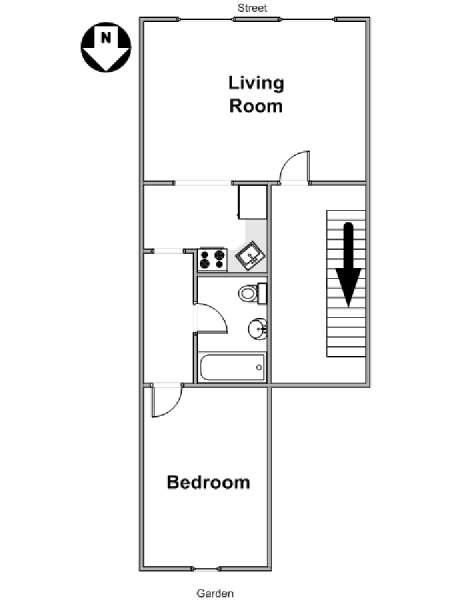 New York 1 Bedroom apartment - apartment layout  (NY-18340)