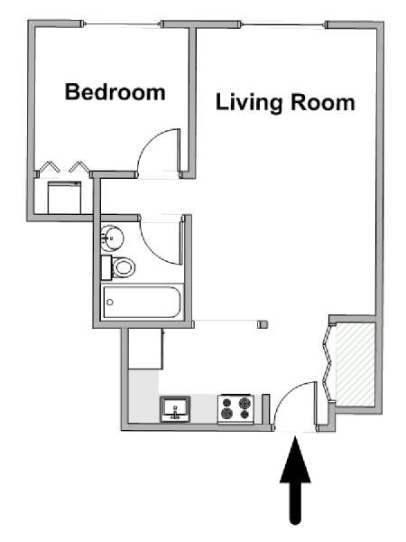 New York T2 logement location appartement - plan sch&eacute;matique  (NY-18371)