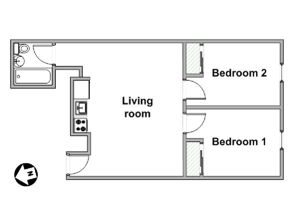 New York 3 Bedroom apartment - apartment layout  (NY-18388)