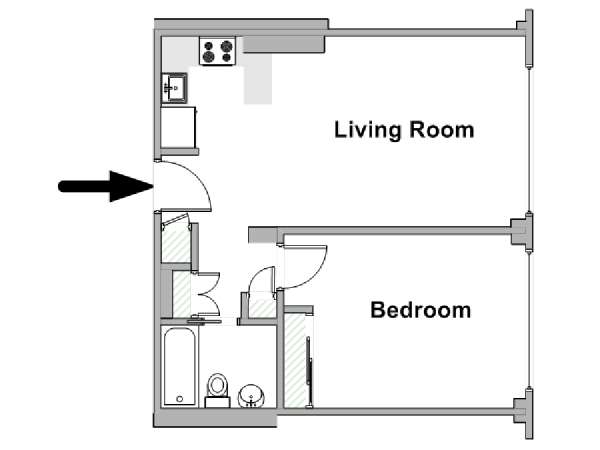 New York 2 Zimmer wohnungsvermietung - layout  (NY-18397)