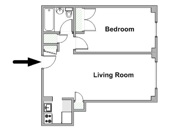Nueva York 1 Dormitorio apartamento - esquema  (NY-18398)