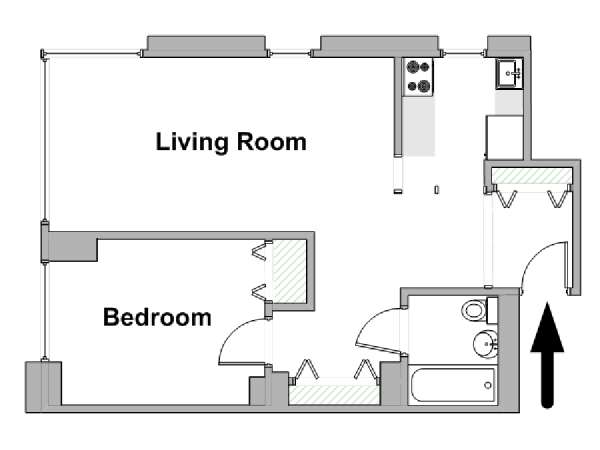 New York T2 logement location appartement - plan sch&eacute;matique  (NY-18402)