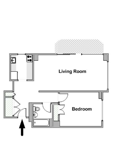 Nueva York 1 Dormitorio apartamento - esquema  (NY-18403)