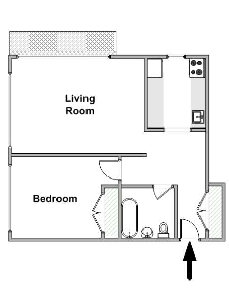 Nueva York 1 Dormitorio apartamento - esquema  (NY-18420)