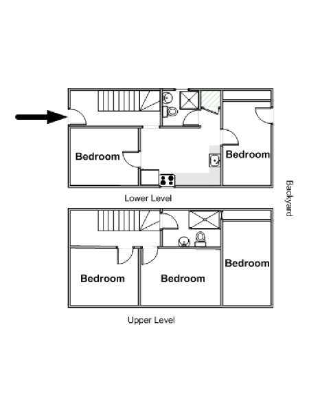 New York 4 Bedroom - Duplex apartment - apartment layout  (NY-18429)