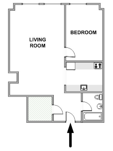 New York T2 logement location appartement - plan schématique  (NY-18434)