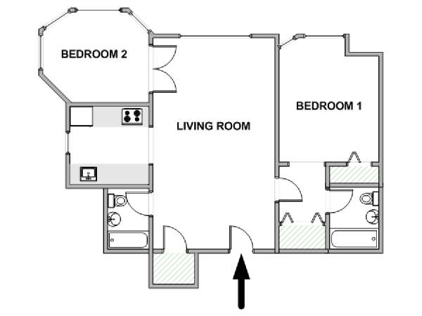 New York 2 Bedroom apartment - apartment layout  (NY-18439)