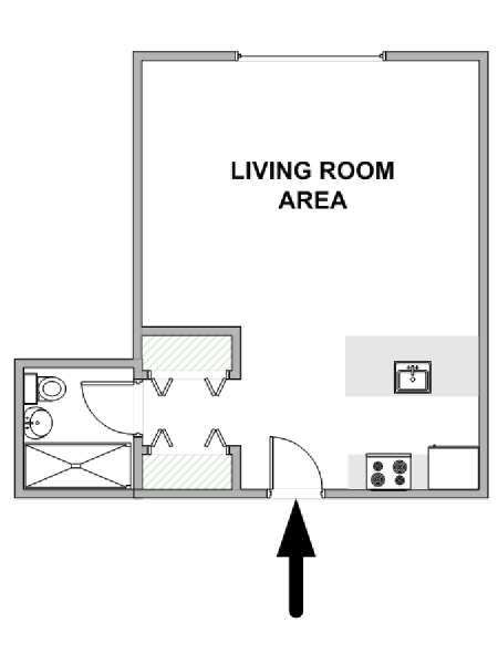 New York Studio T1 logement location appartement - plan schématique  (NY-18486)