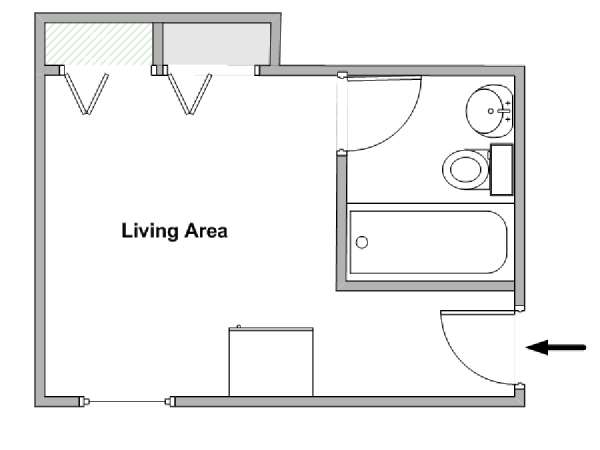 New York Studio apartment - apartment layout  (NY-18503)