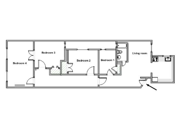 New York T5 appartement colocation - plan schématique  (NY-18524)