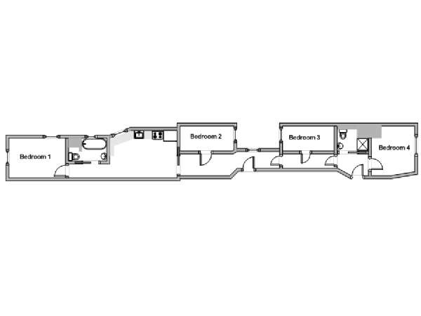 New York T5 appartement colocation - plan schématique  (NY-18577)