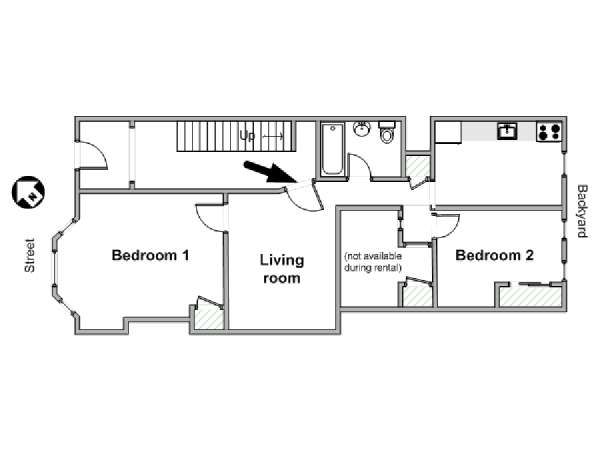 New York 2 Camere da letto appartamento - piantina approssimativa dell' appartamento  (NY-18581)