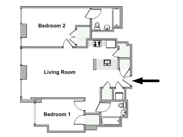 Nueva York 2 Dormitorios apartamento - esquema  (NY-18615)