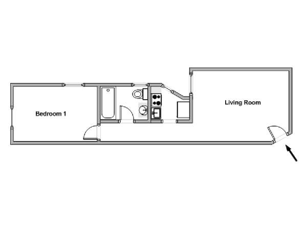 New York 1 Bedroom apartment - apartment layout  (NY-18624)