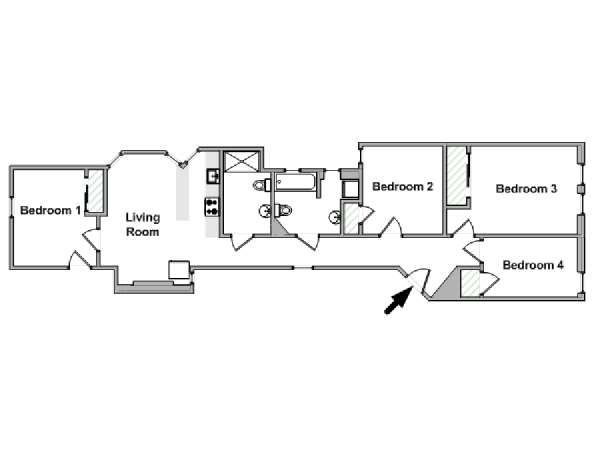 New York T5 appartement colocation - plan schématique  (NY-18625)