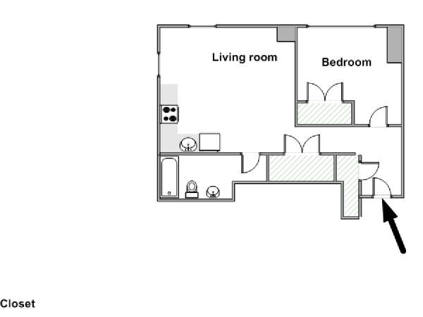 New York 1 Bedroom apartment - apartment layout  (NY-18691)