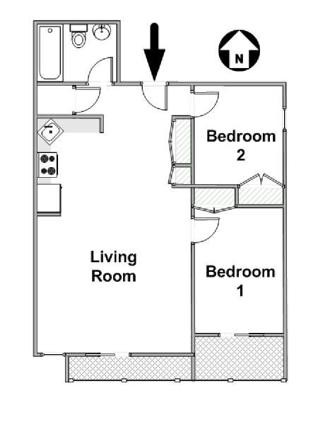 New York 2 Bedroom apartment - apartment layout  (NY-18698)