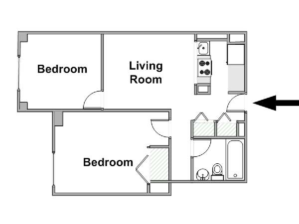 New York 2 Bedroom apartment - apartment layout  (NY-18769)