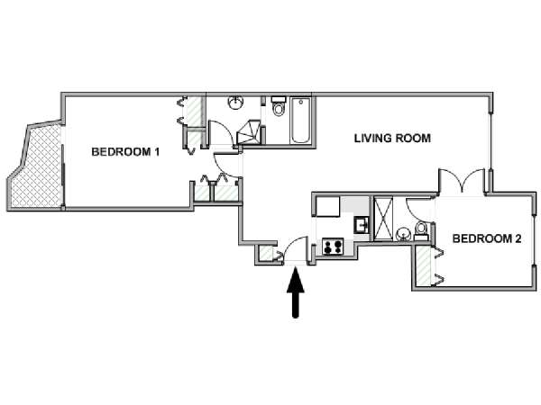 New York 2 Bedroom apartment - apartment layout  (NY-18772)