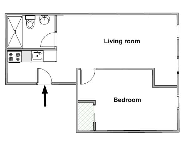 New York 1 Bedroom apartment - apartment layout  (NY-18776)