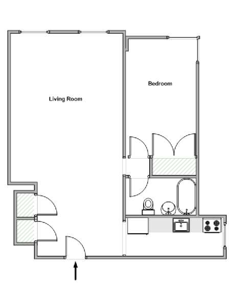 New York 1 Bedroom apartment - apartment layout  (NY-18824)